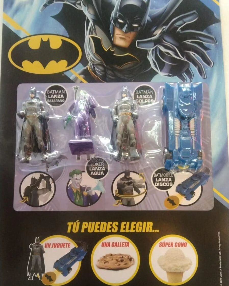 Juguetes de Batman disponibles en la Cajita Feliz de Carl’s Jr.
