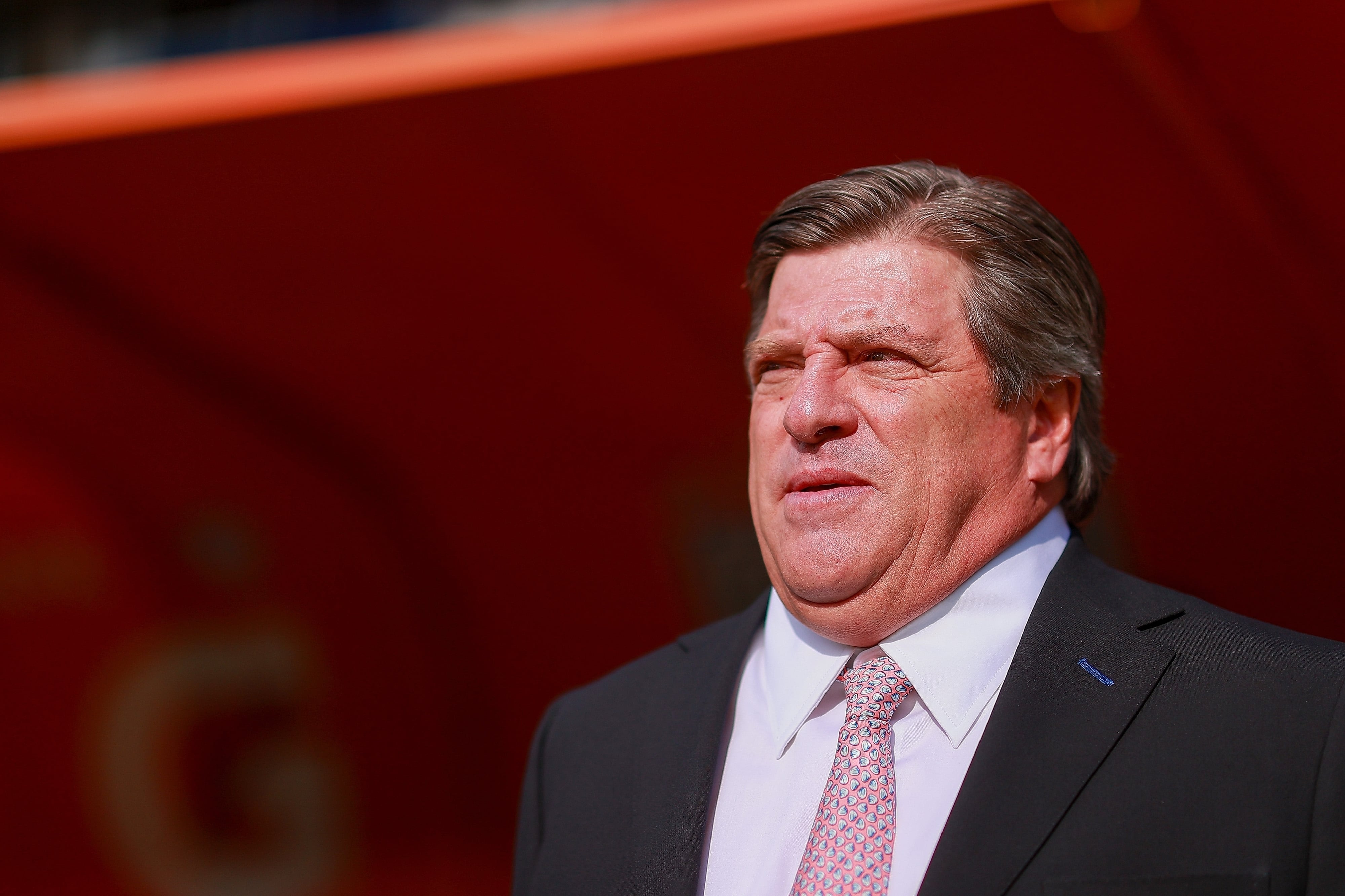 Miguel Herrera Tigres head coach during the game Pachuca vs Tigres UANL, corresponding Round 07 the Torneo Apertura 2022 of the Liga BBVA MX at Hidalgo Stadium, on August 07, 2022.
<br><br>
Miguel Herrera Director Tecnico de Tigres  durante el partido Pachuca vs Tigres UANL,, correspondiente a la Jornada 07 del Torneo Apertura 2022 de la Liga BBVA MX en el Estadio Hidalgo el 07 de Agosto de 2022.