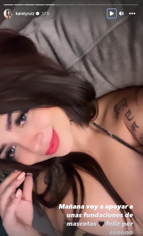 Karely Ruiz acudió a un refugio de animales para apoyar