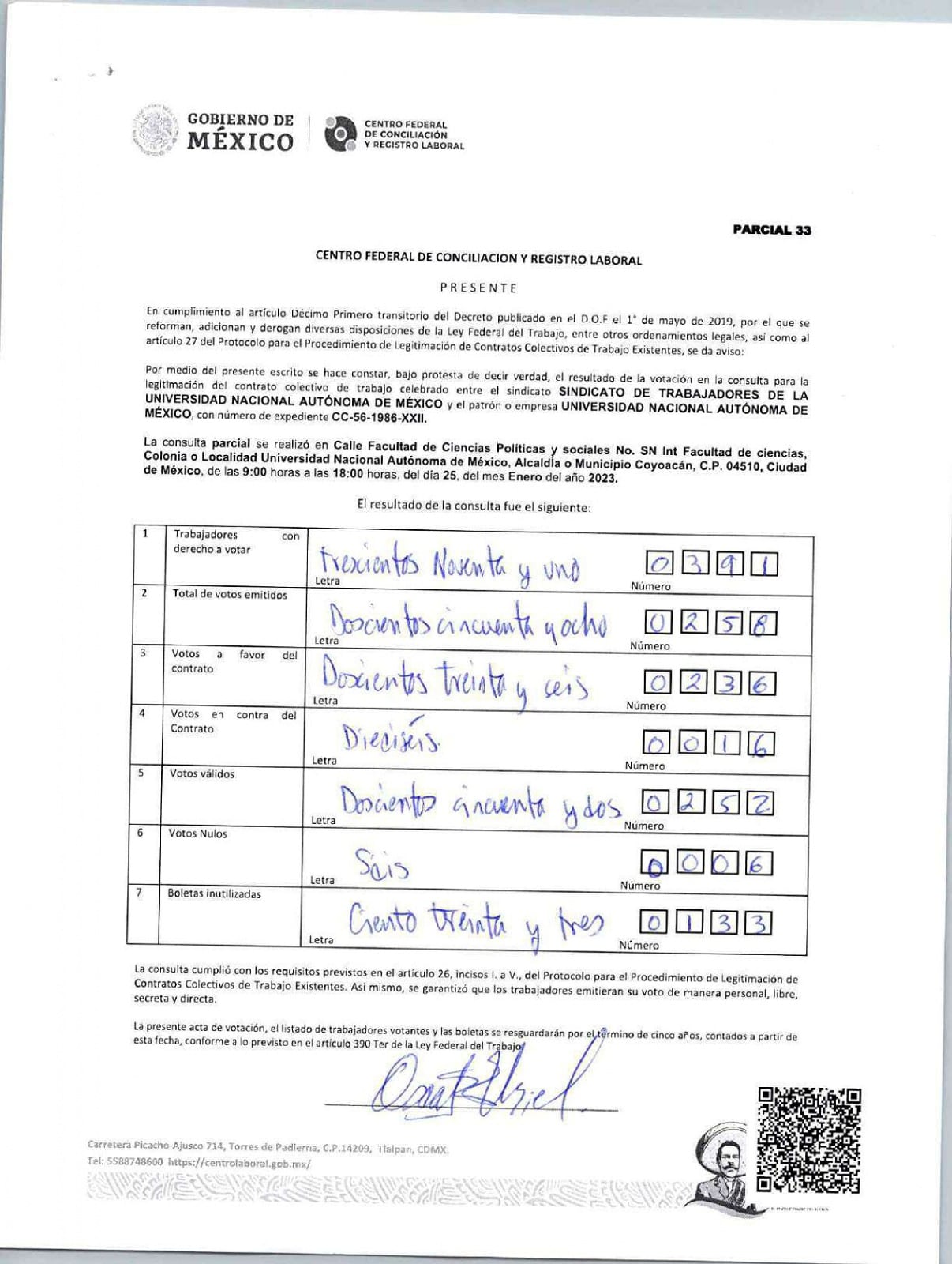 Trabajadores de la UNAM legitiman contrato colectivo