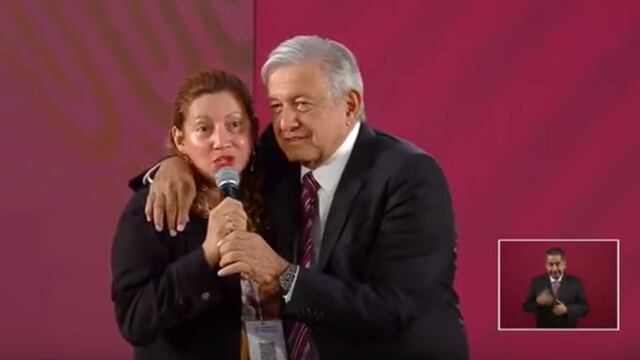 El presidente aseguró que los migrantes mexicanos en Estados Unidos son "héroes" durante el abrazo con la locutora María Elizabeth Bello Caro.