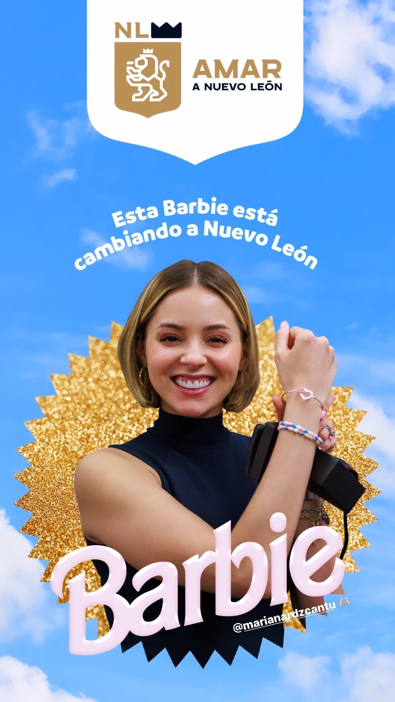 Mariana Rodríguez se sube al tren de Barbie