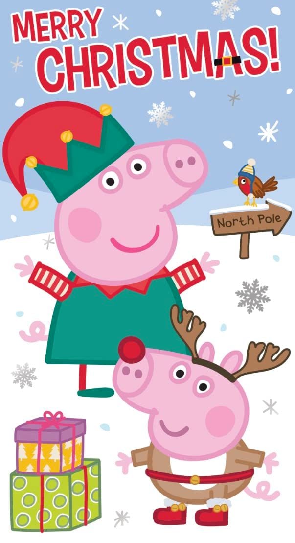 Tarjetas navideñas de Peppa Pig para imprimir y regalar en Navidad