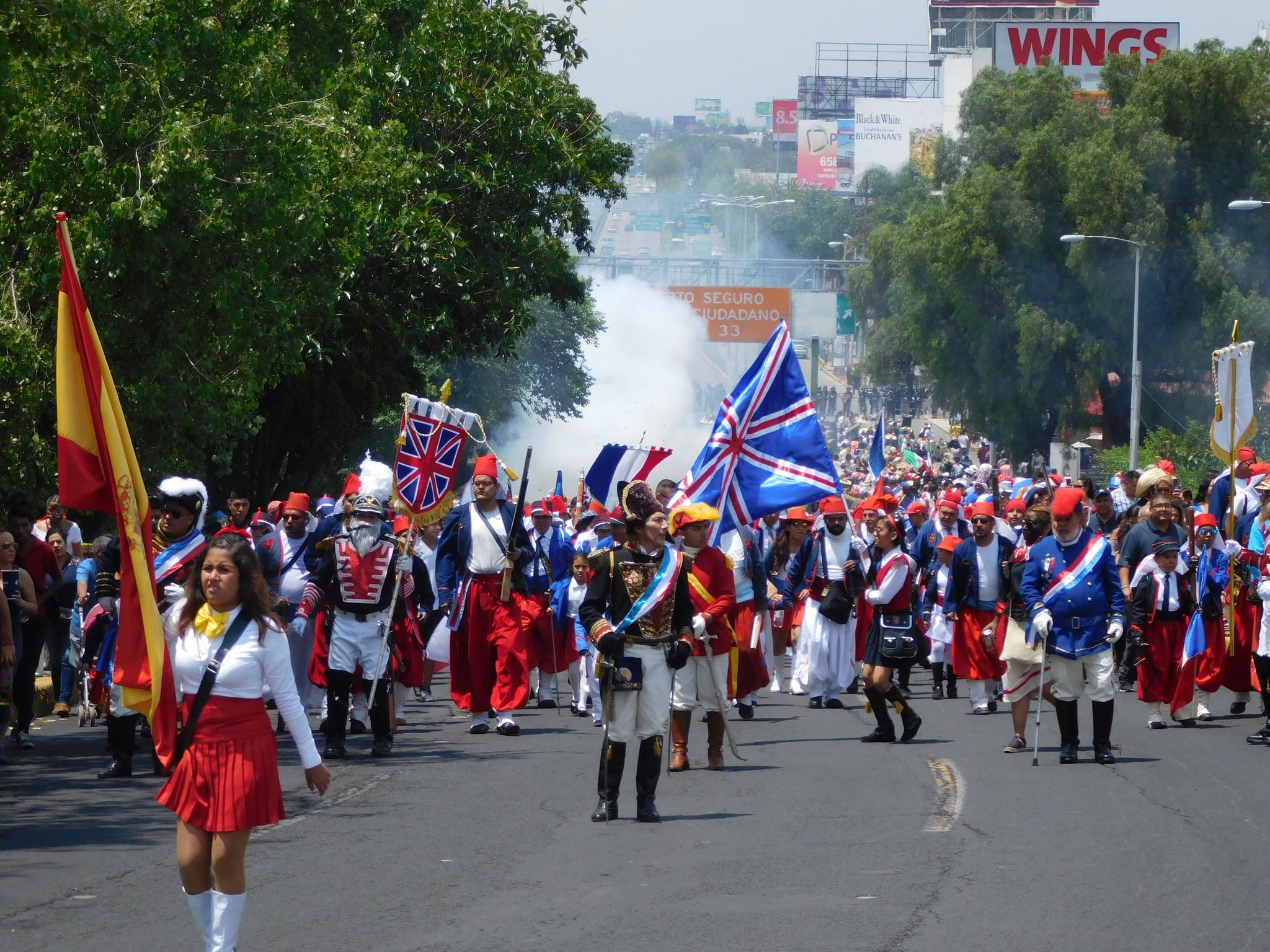 Representación de la Batalla de Puebla en el Peñón de los Baños