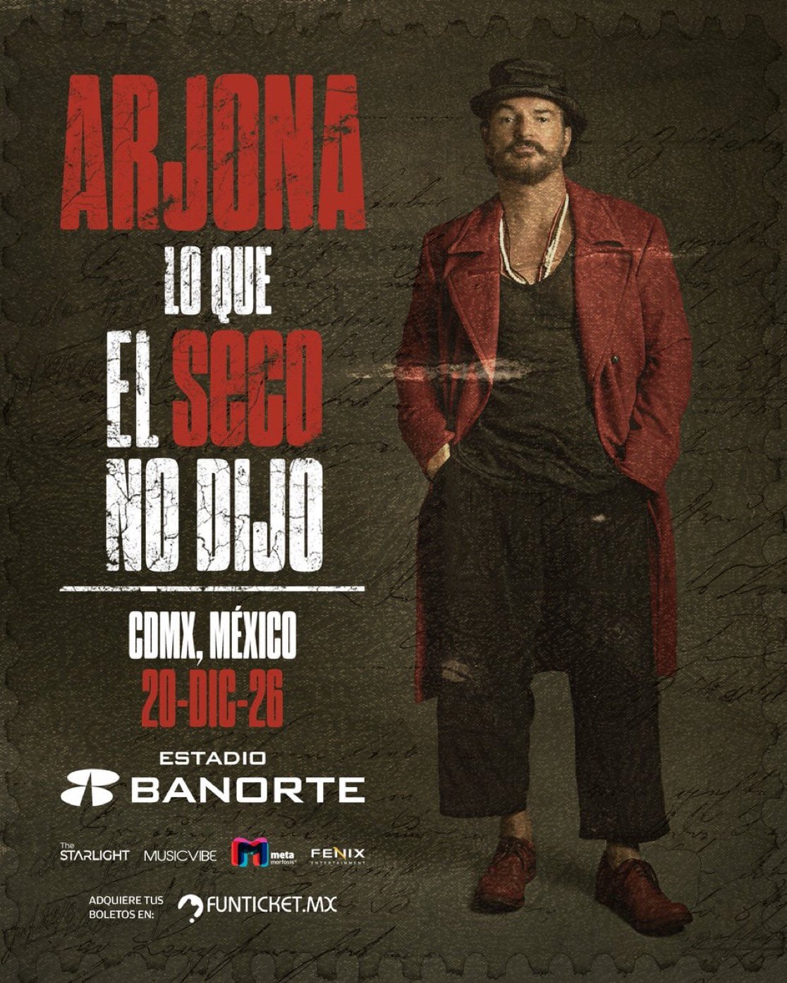 Ricardo Arjona en Estadio Banorte: fecha y boletos para su concierto en CDMX