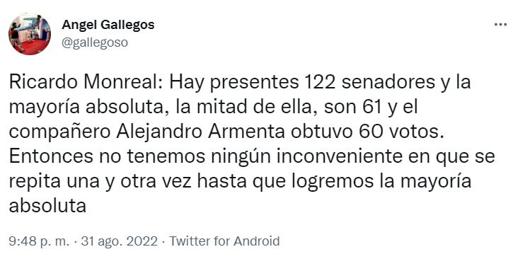 Volverán a votar por tercera ocasión por el presidente de la Mesa Directiva