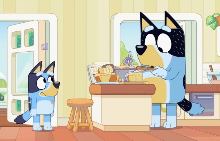 Bluey ayuda a su papá Bandit a cocinar un pastel, capítulo completo en español y YouTube
