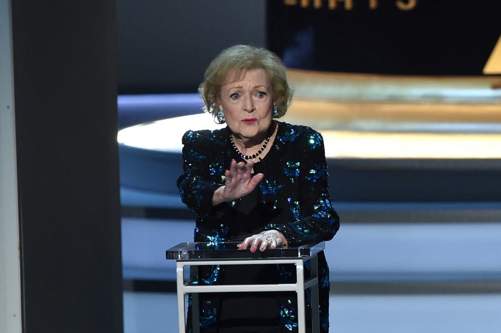 Betty White speaks onstage during the 70th Emmy Awards at the Microsoft Theatre in Los Angeles, California on September 17, 2018. (Photo by Robyn BECK / AFP)