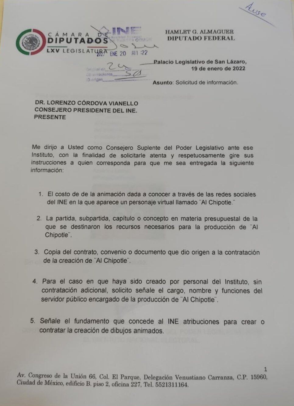 Piden al INE que revele cuánto costó el video de "al chipotle"