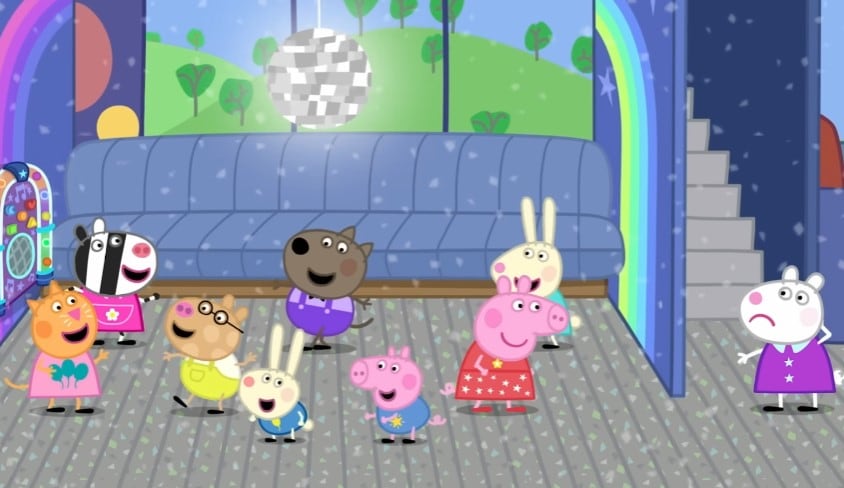 La fiesta de baile en el bus de Peppa Pig y sus amigos