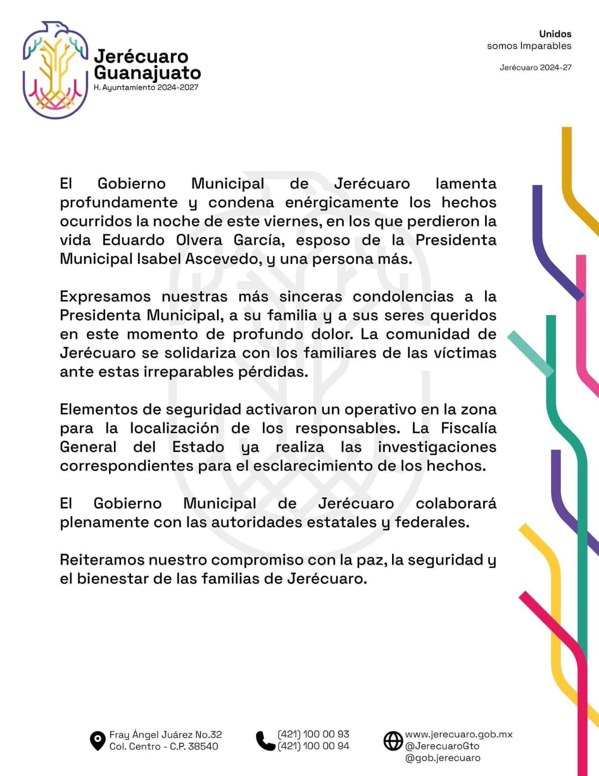 Asesinan al esposo de la alcaldesa María Isabel Ascevedo en Jerécuaro; gobernadora reacciona