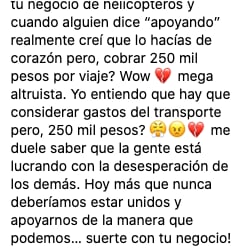 Usuario reclama a Arturo Macías, El Turry, por lucrar con damnificados del huracán Otis.