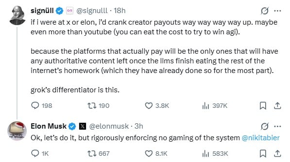 Elon Musk va contra YouTube y apuesta por mejores pagos a creadores en X