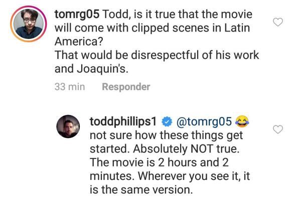 Aclaración Todd Phillips