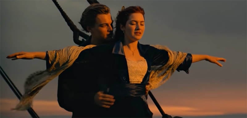 Jack y Rose en el Titanic