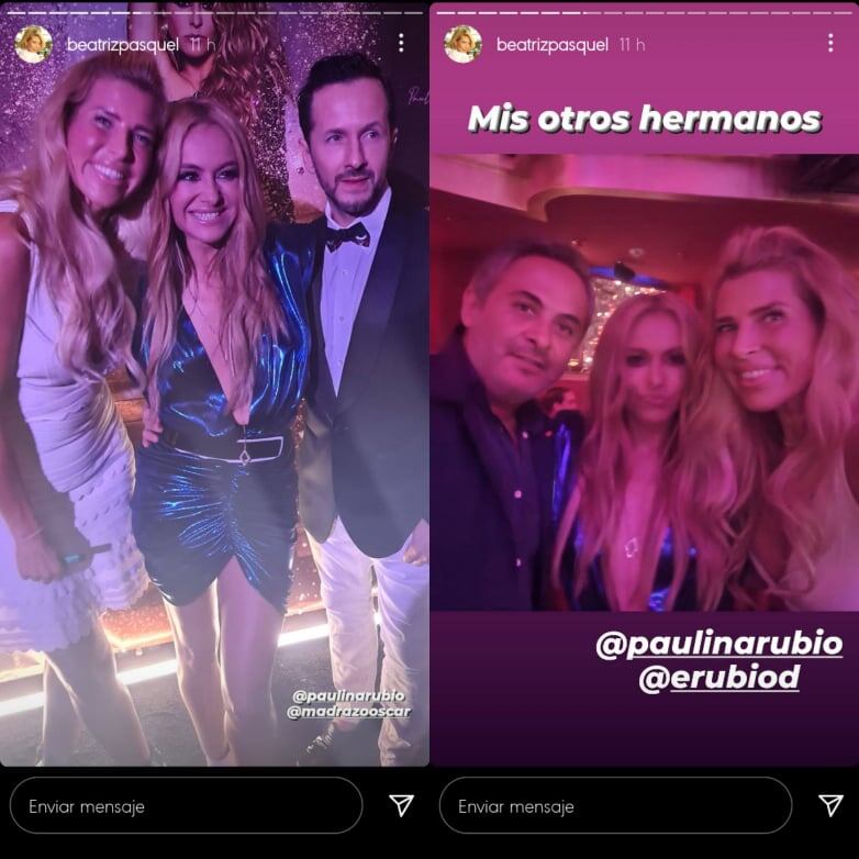 Beatriz Pasquel en fiesta de Paulina Rubio.