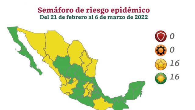 Semáforo Covid-19 del 21 de febrero al 6 de marzo