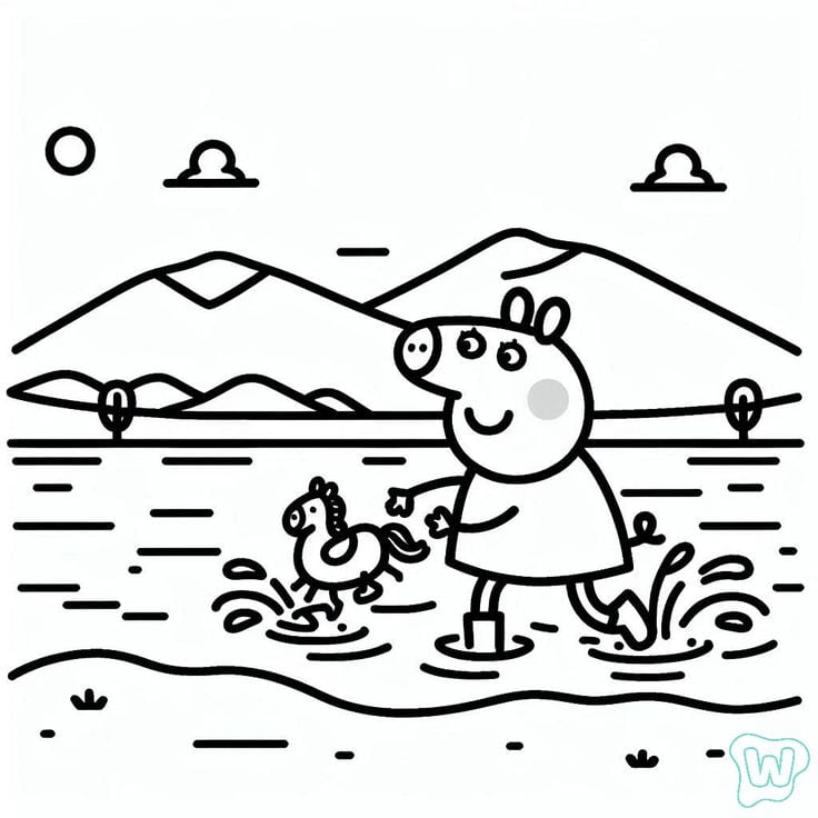 Dibujos de Peppa Pig en el bosque para colorear