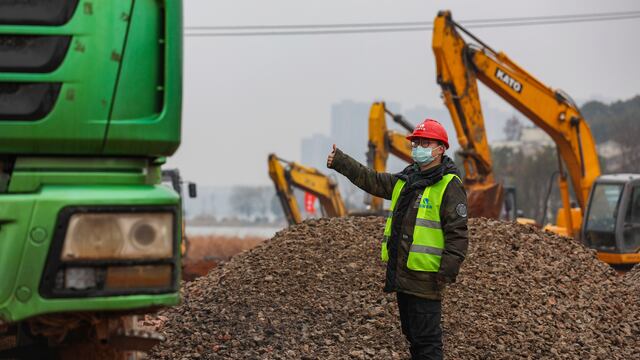 Construcción de hospital en Wuhan