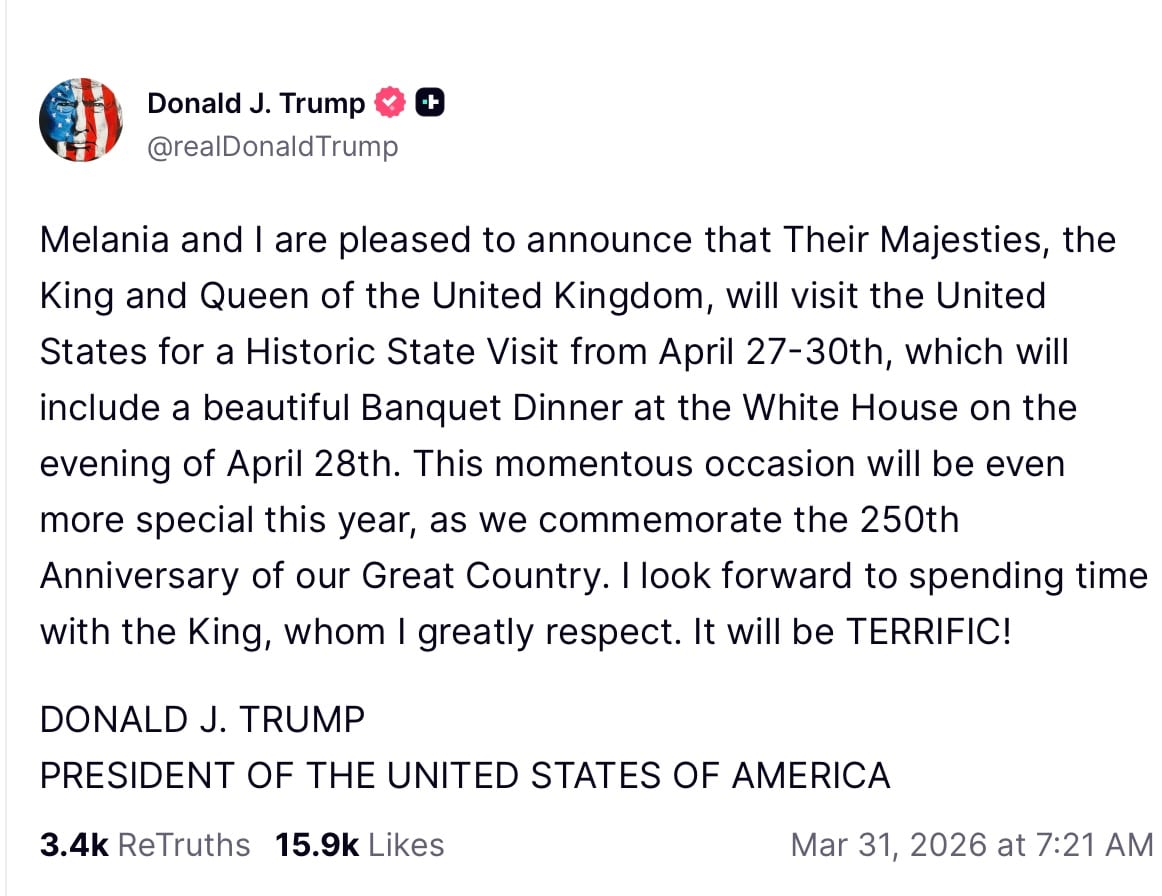 Carlos III viajará a Estados Unidos para reunirse con Trump