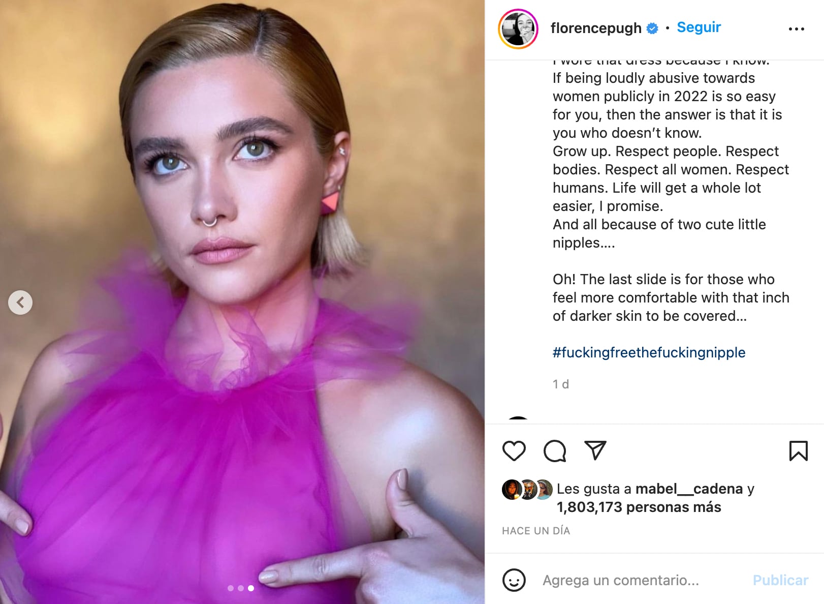 Florance Pugh le envía mensaje a sus heaters