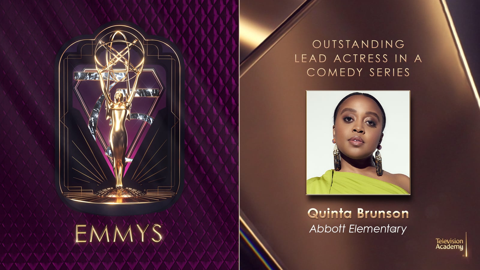 Quinta Brunson, ganadora a Mejor actriz principal en serie de comedia en los Premios Emmy 2024