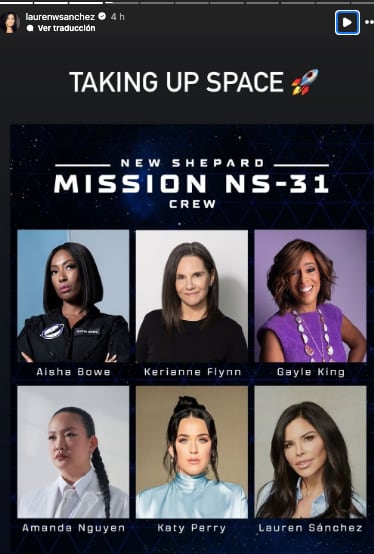 Tripulación femenina de la misión NS-31