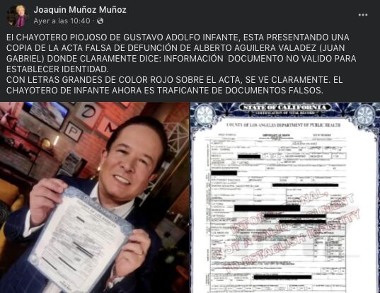 Joaquín Muñoz se lanza contra Gustavo Adolfo Infante