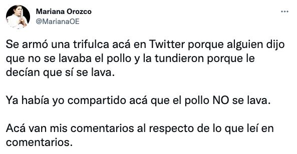 Tuit de Mariana Orozco
