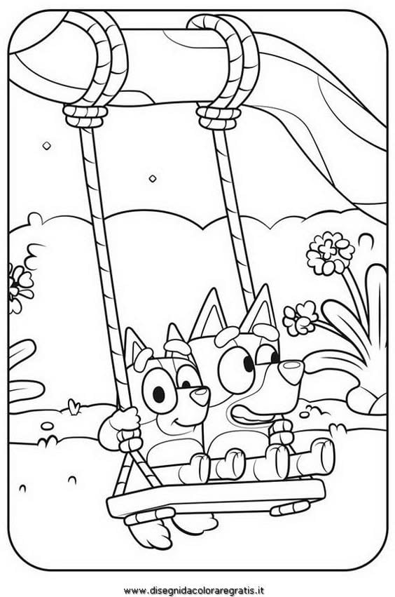 Dibujos de Bluey en el jardín para colorear por el Día Mundial de los Jardines Botánico