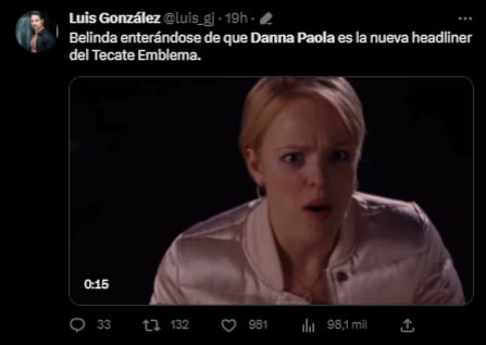 Memes del "choque" entre Danna Paola y Belinda en Tecate Emblema 2023