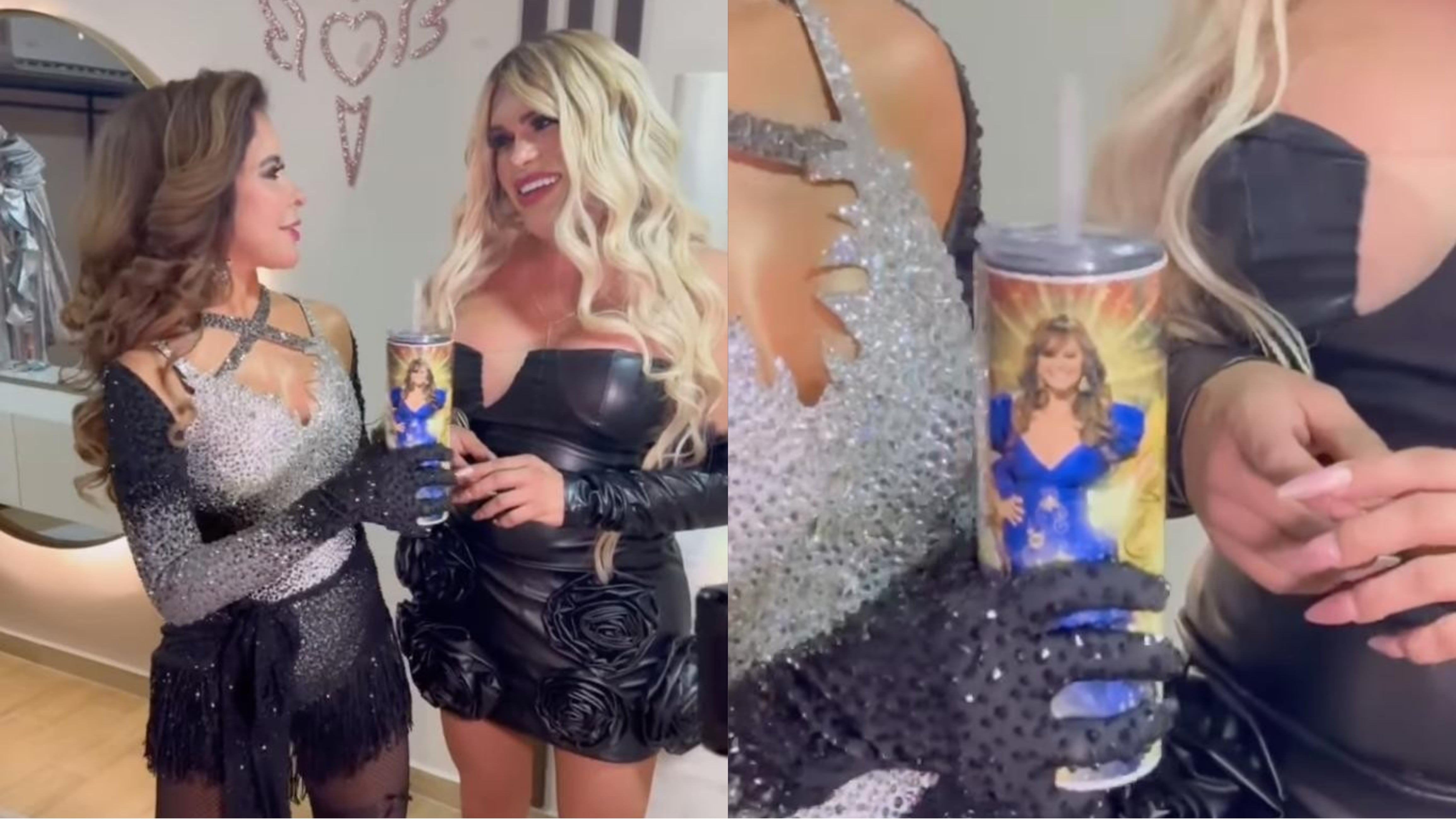 Gloria Trevi y Wendy Guevara brindan por Jenni Rivera