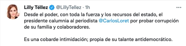 Tuit de Lilly Téllez