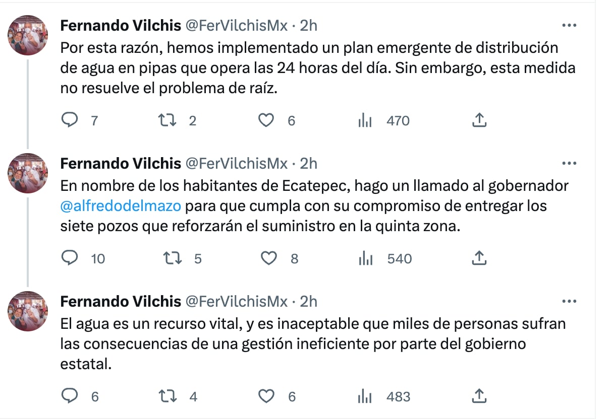 Fernando Vilchis reclama a Alfredo del Mazo sobre Bloqueo en Avenida Central