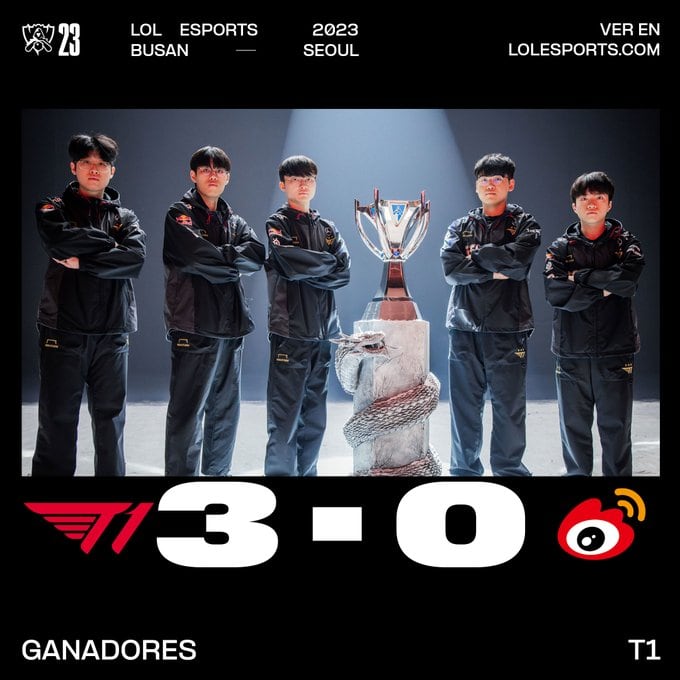 T1 campeon de Worlds 2023