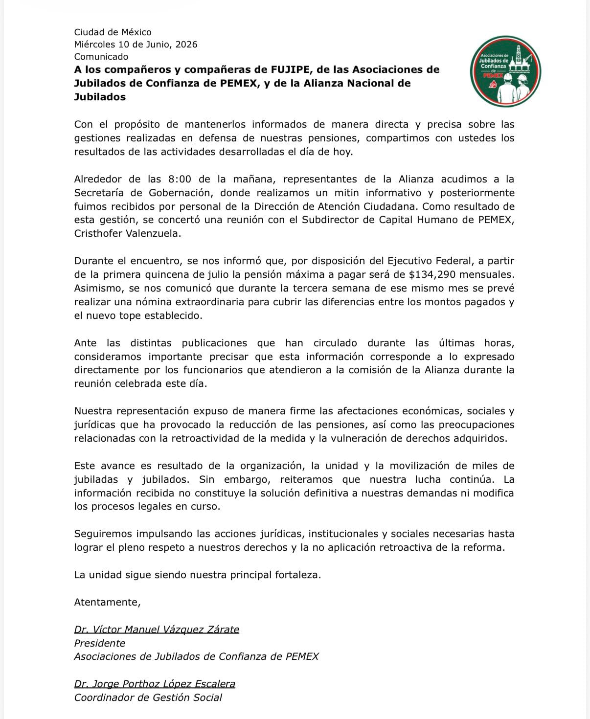 Pemex pensiones