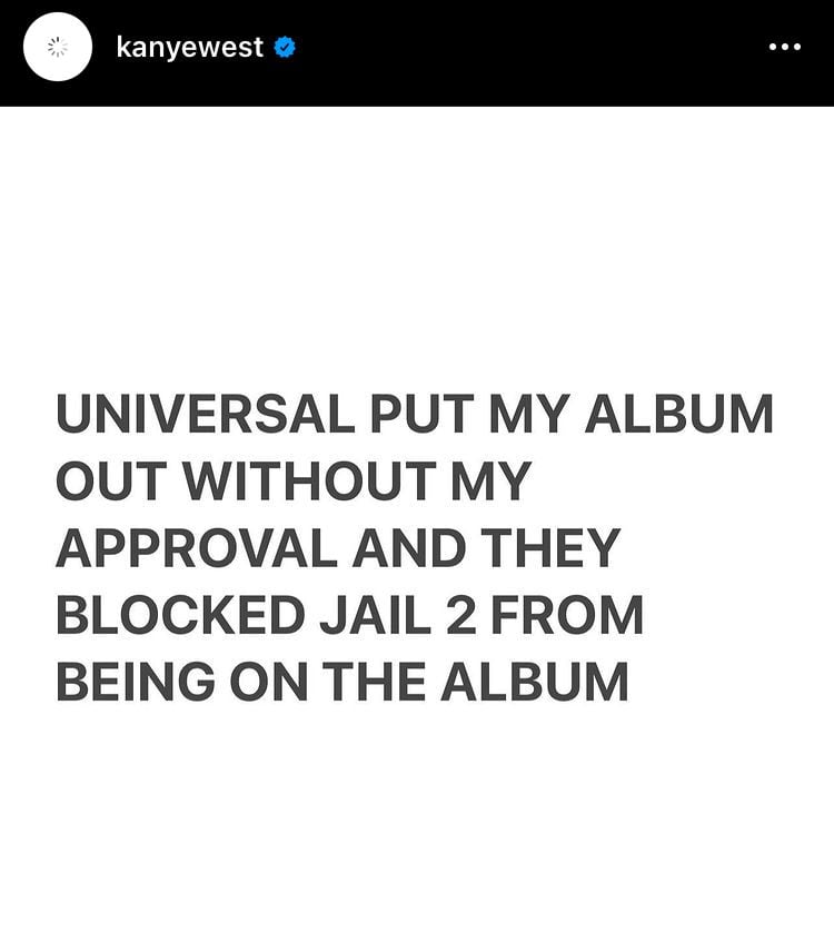 Acusación de Kanye West hacia Universal