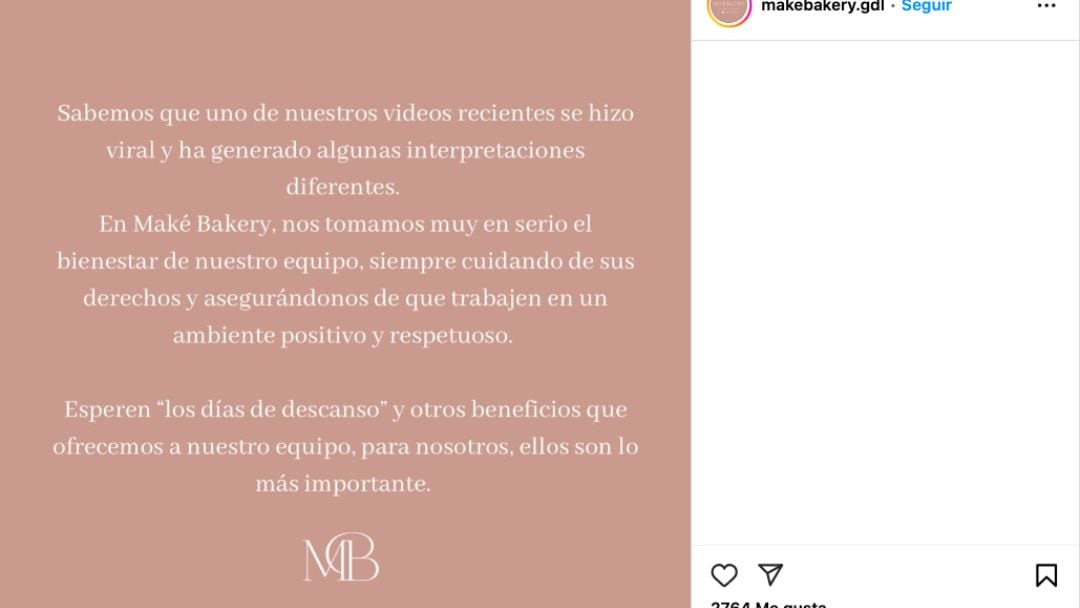 Panadería Maké Bakery que humilló a empleadas limita sus publicaciones en redes sociales
