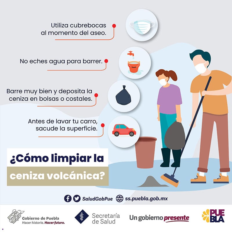 Exposición constante a la ceniza del Popocatépetl puede dañar la salud.