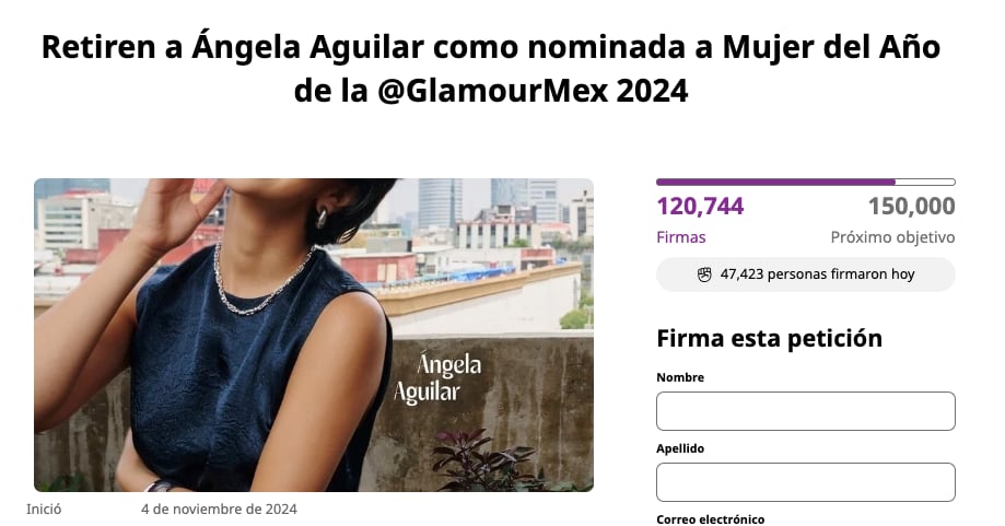 Exigen que retiren nombramiento a Ángela Aguilar
