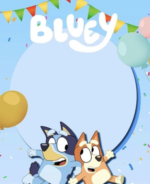 Tarjeta gigante de Bluey y Bingo de Día del Niño