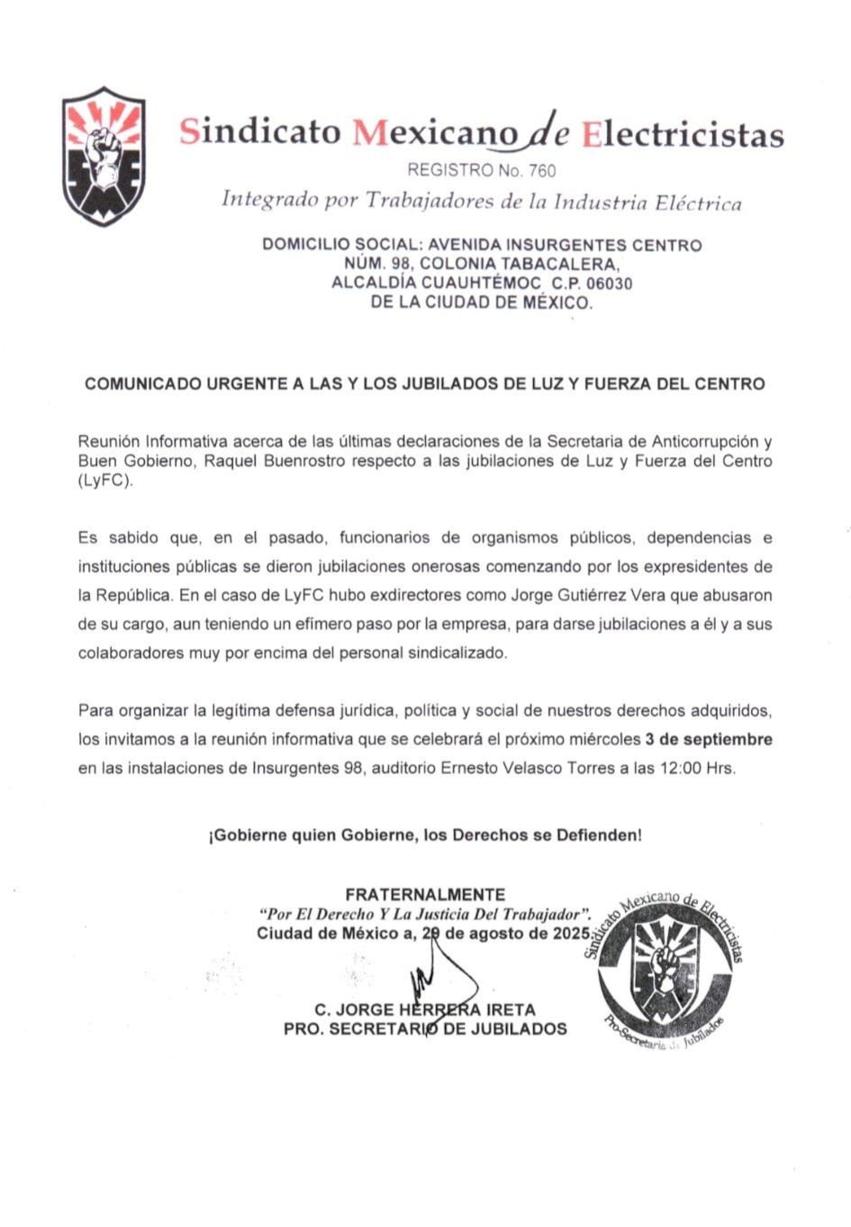 Pensiones Luz y Fuerza del Centro