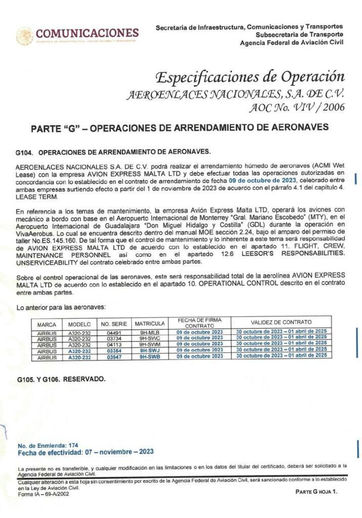 Resolución de la AFAC sobre el caso de Viva Aerobús