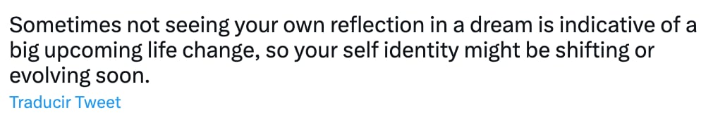 ¿Por qué no ver tu reflejo en un sueño?