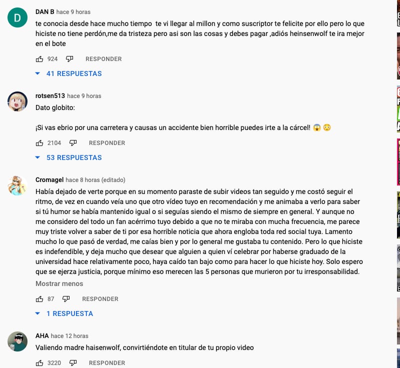 Youtuber Heisenwolf habría estado involucrado en un accidente automovilístico