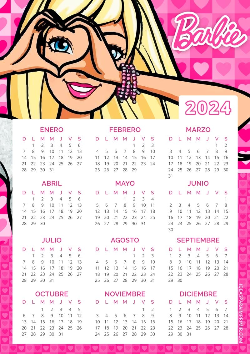 Calendario de Barbie 2024