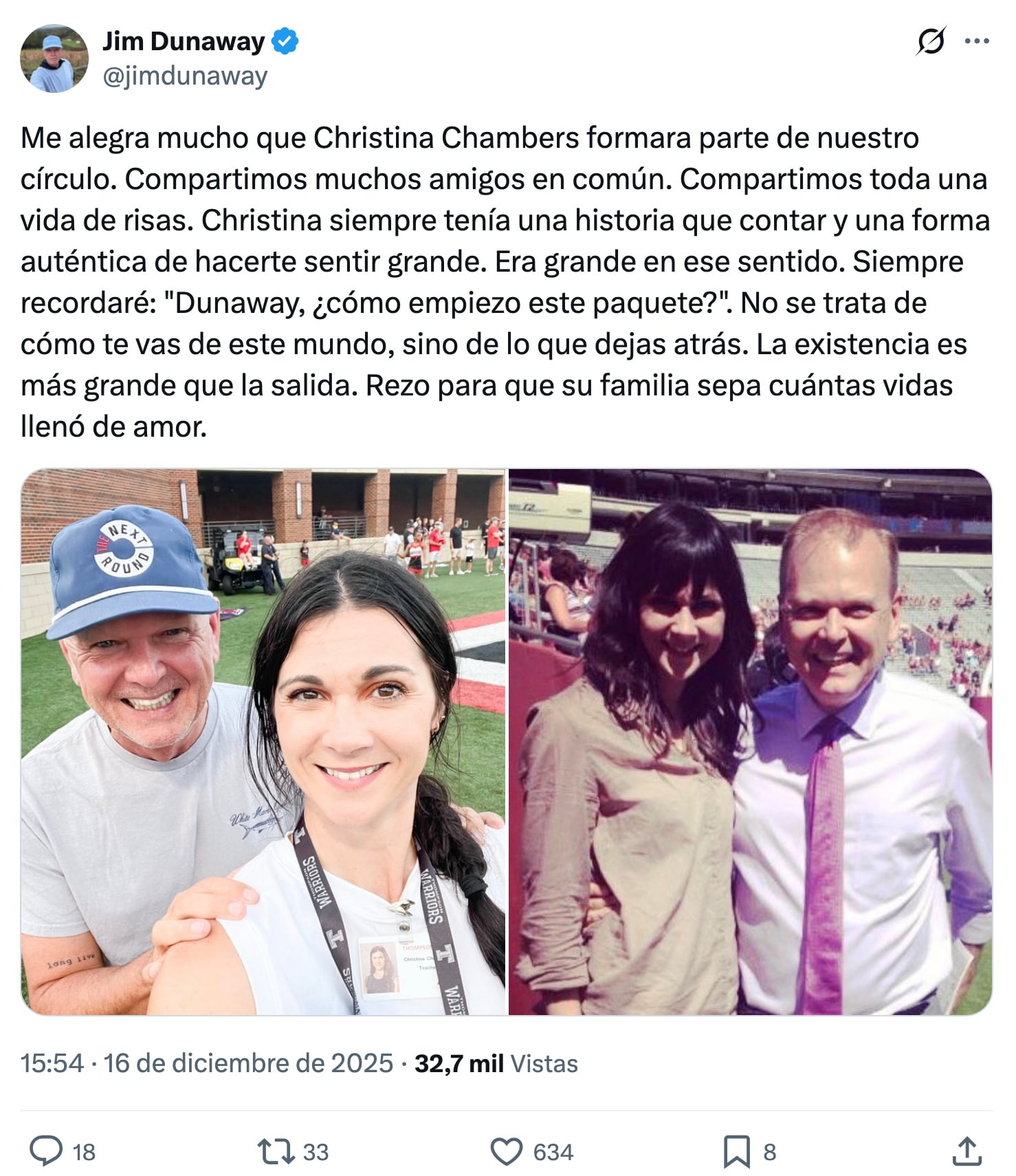 Jim Dunaway, excompañero de Christina Chambers.