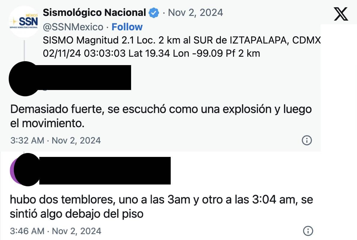 Microsismo sí se sintió en Iztapalapa