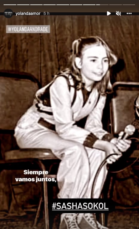 Publicación de Yolanda Andrade sobre Sasha Sokol