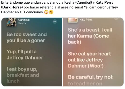 Katy Perry es cancelada por mencionar a Jeffrey Dahmer en Dark Horse